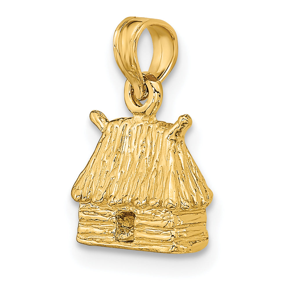 14K 3-D Bungalow Island Hut Charm
