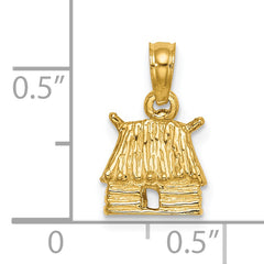 14K 3-D Bungalow Island Hut Charm