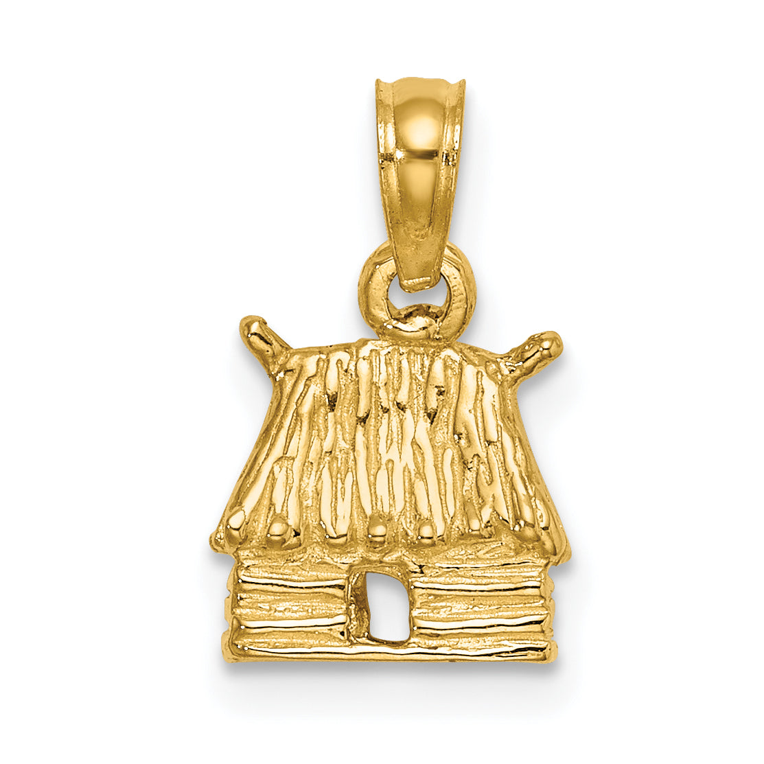 14K 3-D Bungalow Island Hut Charm Main image