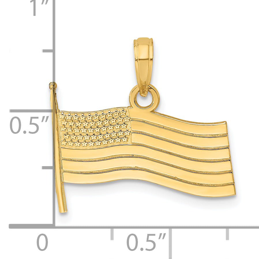 14K American Flag Charm