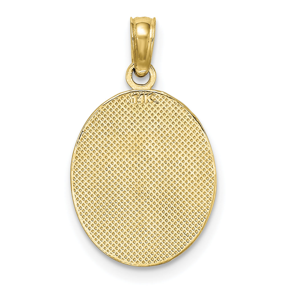 14K Fleur de Lis on Oval Disc Charm