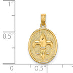 14K Fleur de Lis on Oval Disc Charm