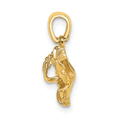 14K Textured Hibiscus Flower Charm