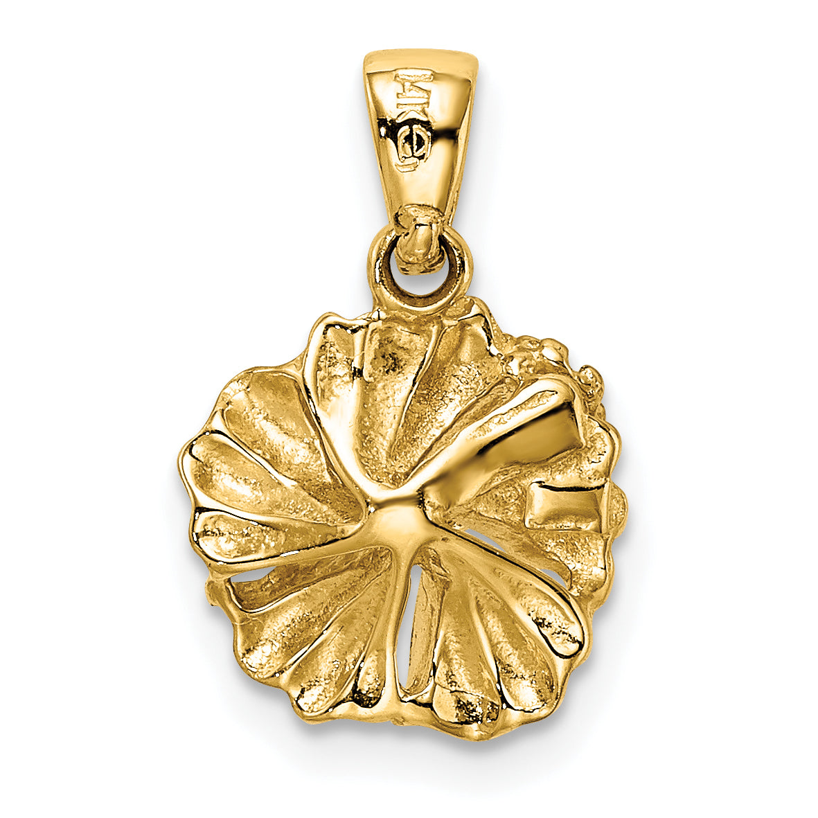 14K Textured Hibiscus Flower Charm