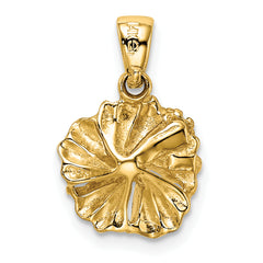 14K Textured Hibiscus Flower Charm