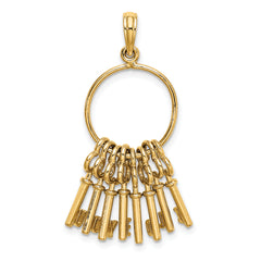 14K Moveable 3D I LOVE YOU  Key Chain Charm