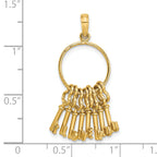 14K Moveable 3D I LOVE YOU  Key Chain Charm