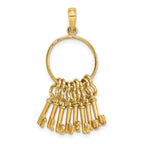 14K Moveable 3D I LOVE YOU  Key Chain Charm