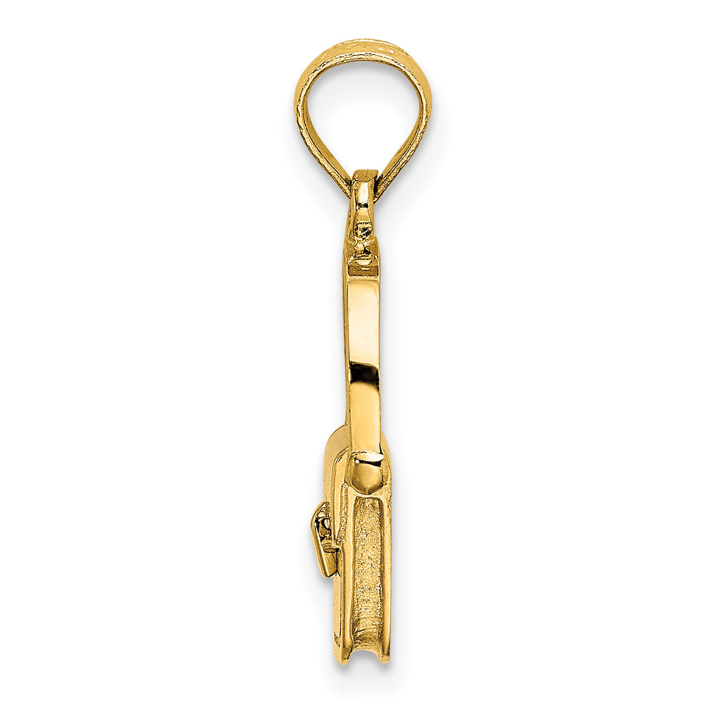14K 3-D Moveable Polished Purse Charm