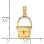 14K 3-D Moveable Polished Purse Charm