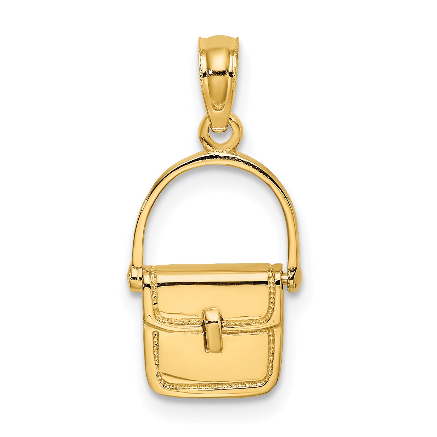 14K 3-D Moveable Polished Purse Charm