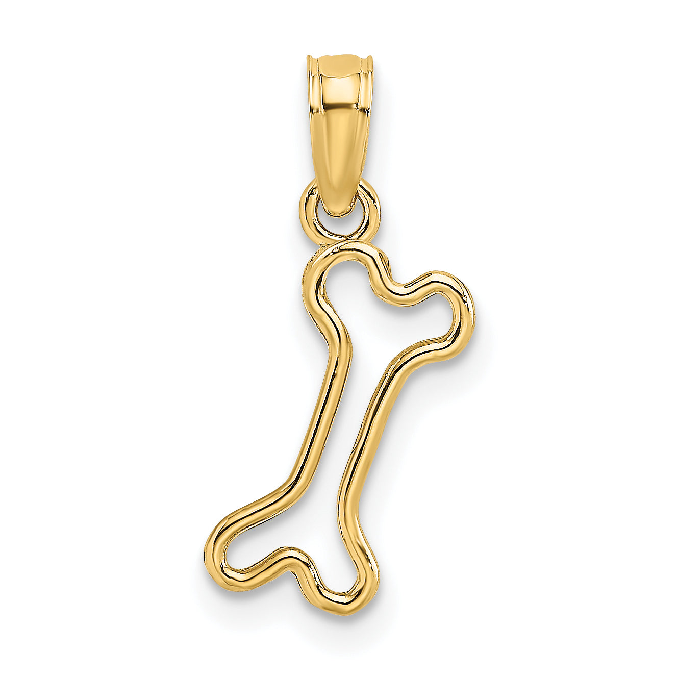 14K Cut-Out Polished Mini Dog Bone Charm Main image