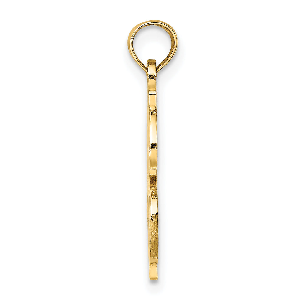 14K Textured Dollar Sign Charm