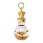 14K 3-D Gold Leaf In Bottle Charm