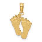 14K  Double Feet Hang Ten Style Charm