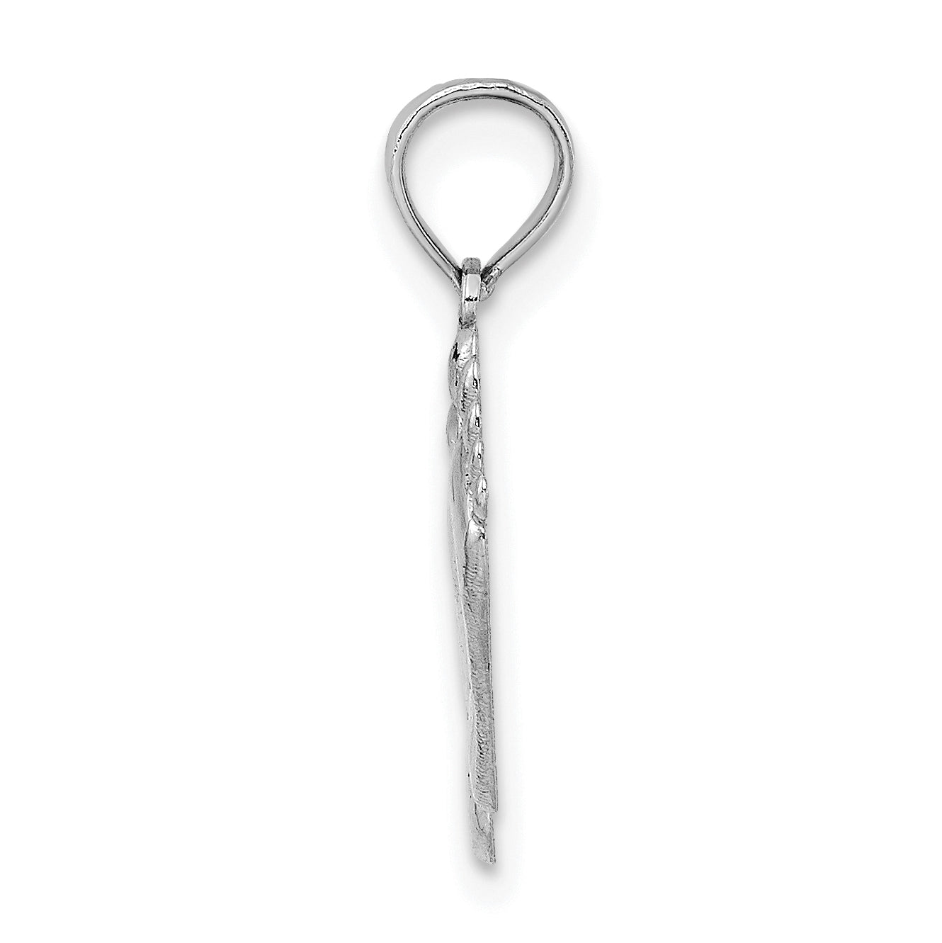 14K White Gold  Double Feet Hang Ten Style Charm