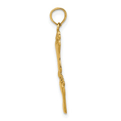 14K Polished Double Vertical Feet Charm
