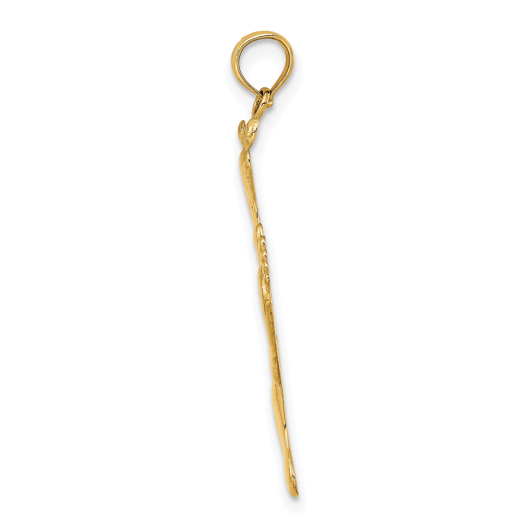 14K Polished Triple Vertical Feet Charm Secondary image