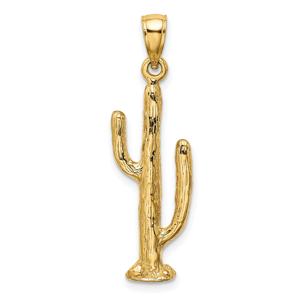 14K 3-D Saguaro Cactus Charm