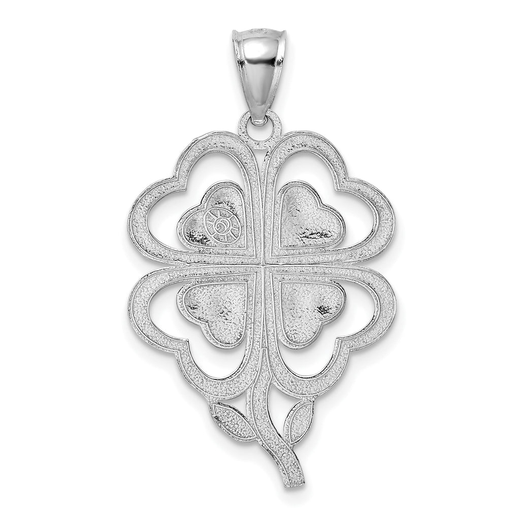 14K White Gold 4-Leaf Clover Charm