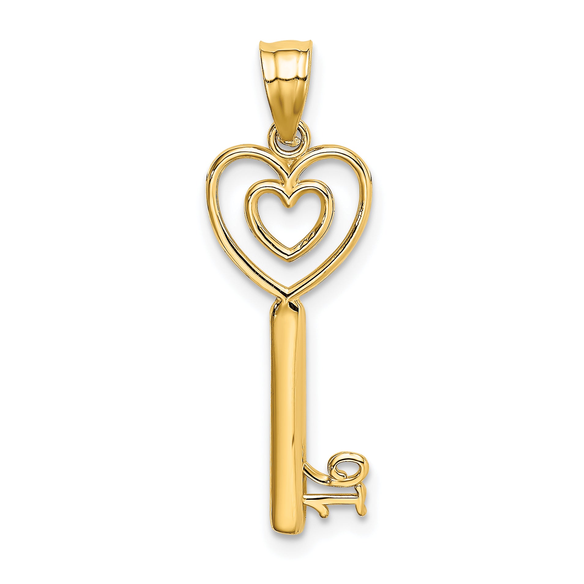 14K Key w/Heart Sweet 16 Pendant Main image