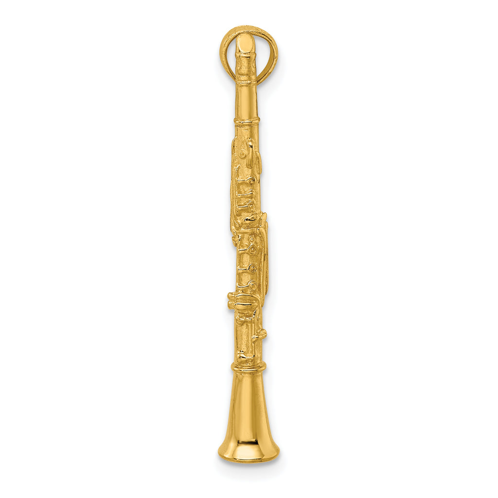 14K 3-D Clarinet Charm