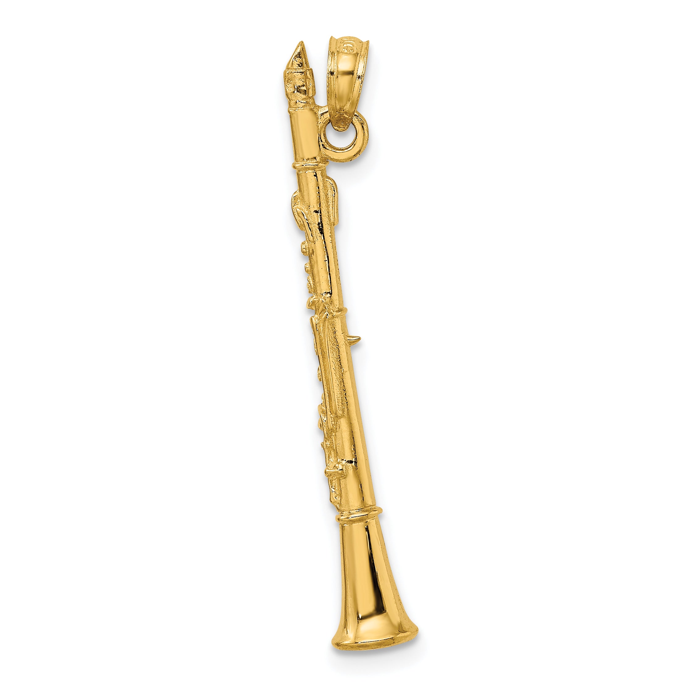 14K 3-D Clarinet Charm