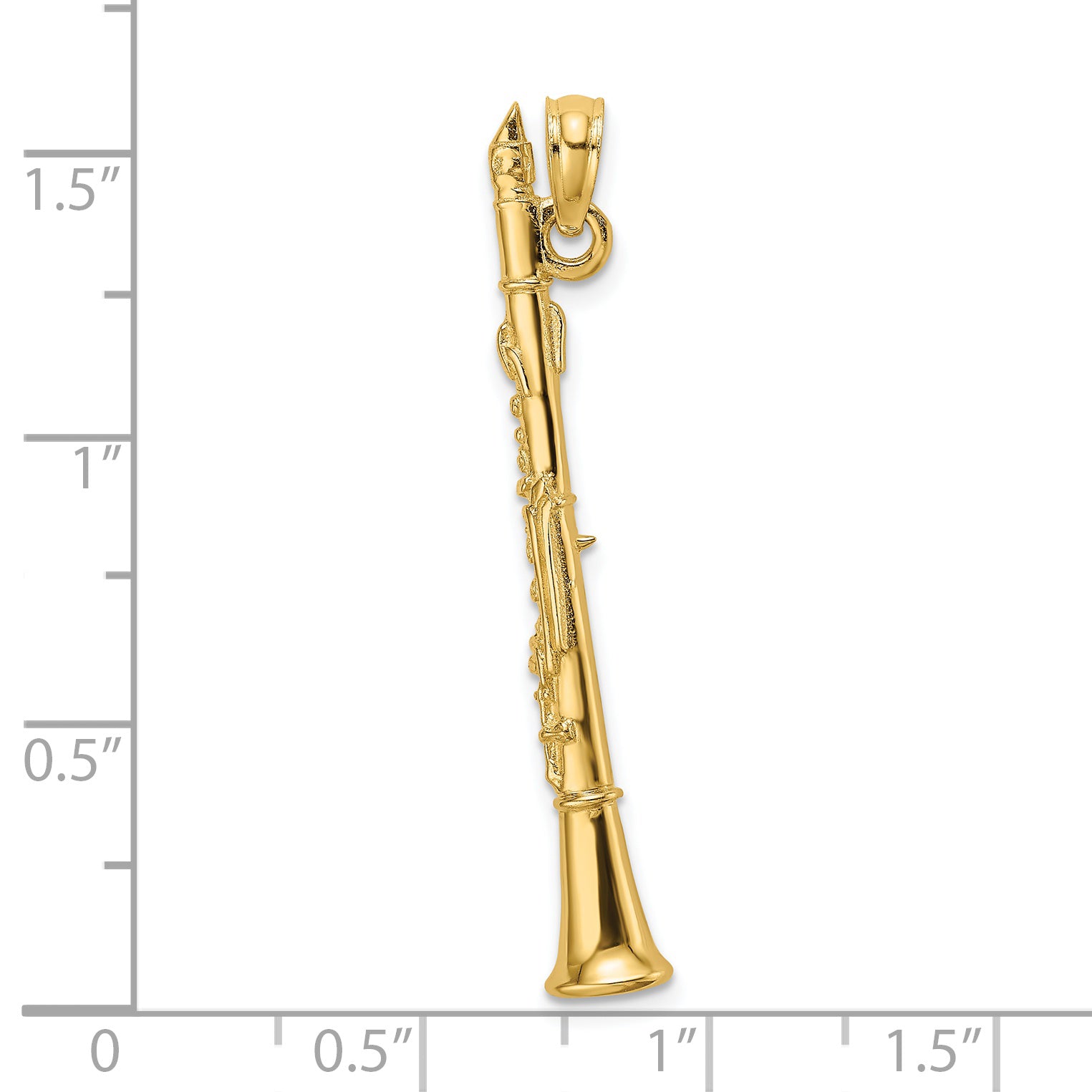 14K 3-D Clarinet Charm