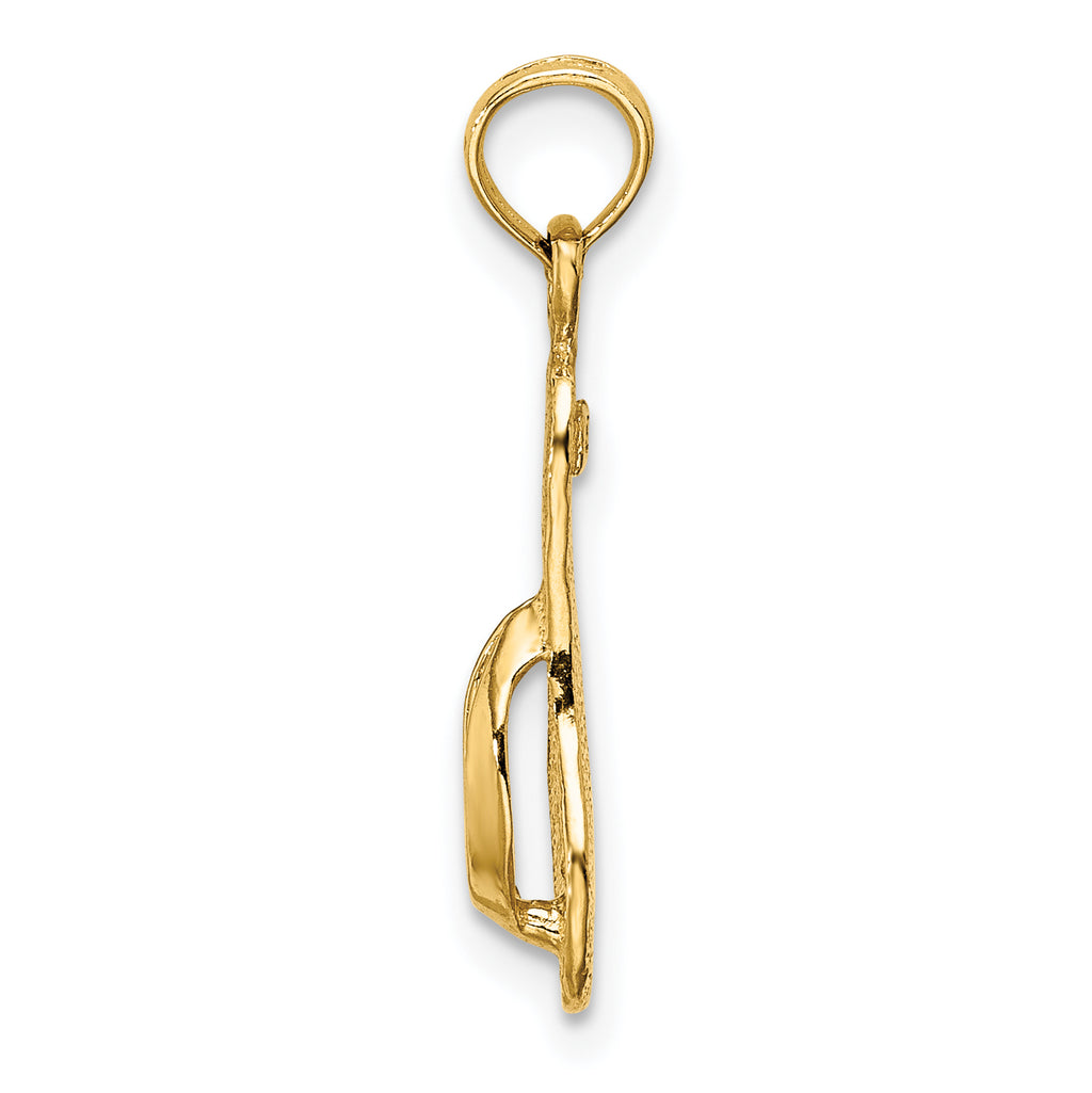 14K Single Polished Strap Flip-Flop Charm