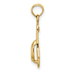 14K Single Polished Strap Flip-Flop Charm