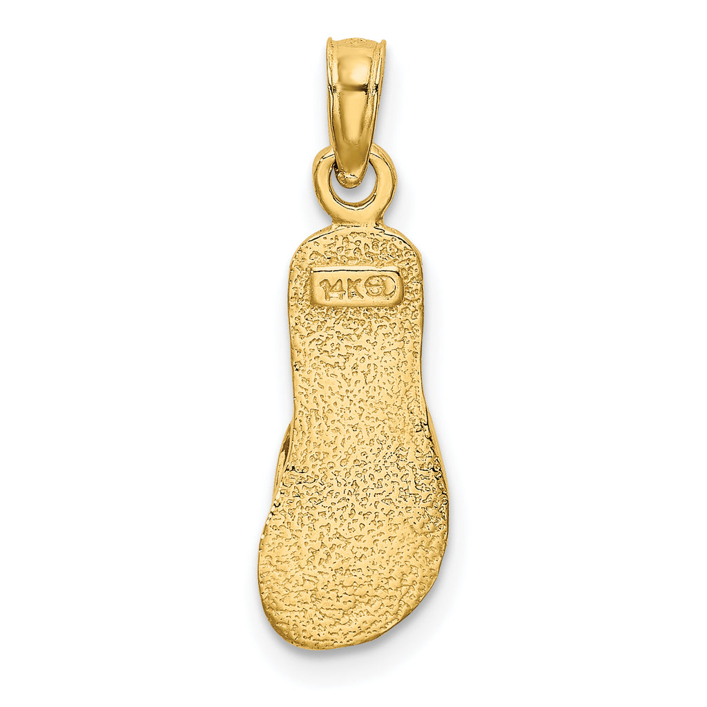 14K Single Polished Strap Flip-Flop Charm