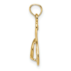 14K Single Polished Strap Flip-Flop Charm