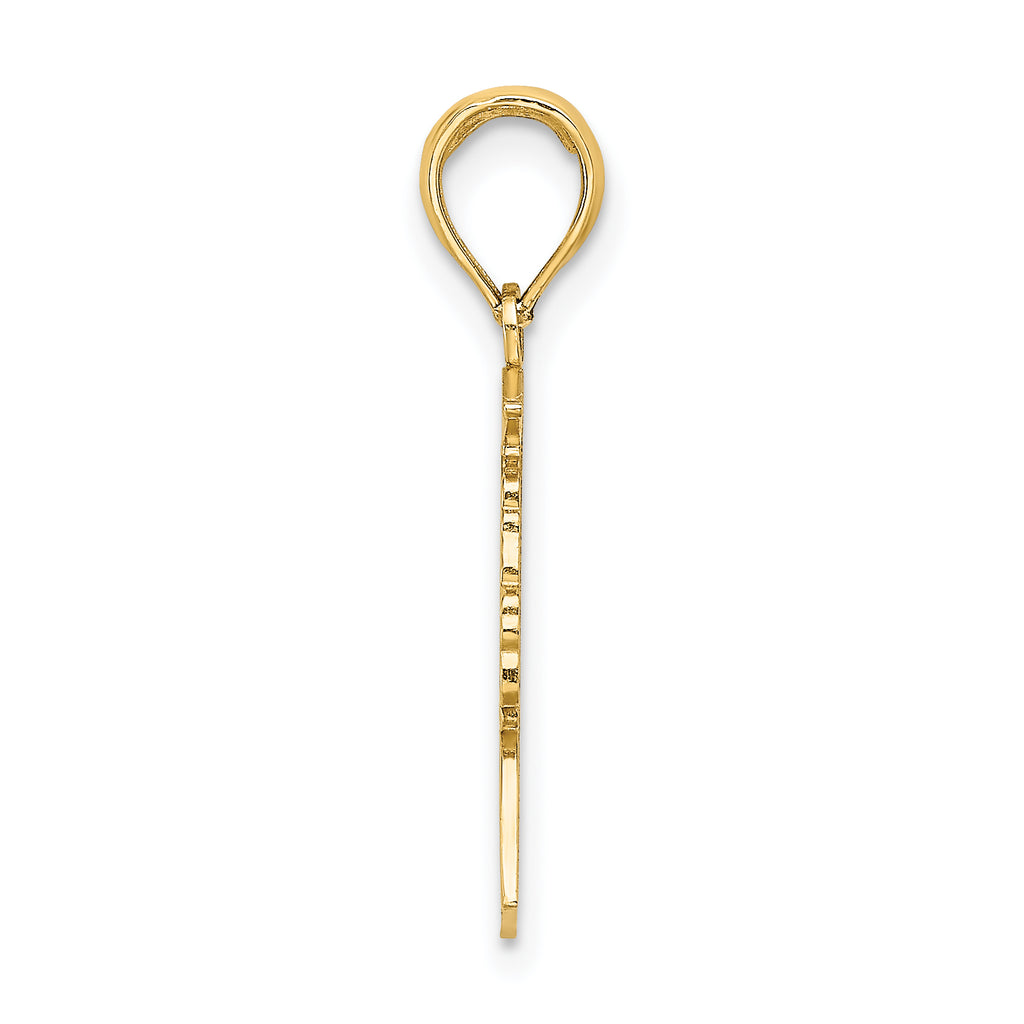 14K Polished Female Graduation Profile w/ Diploma Charm