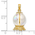 14K 3D Crystal Ball Charm