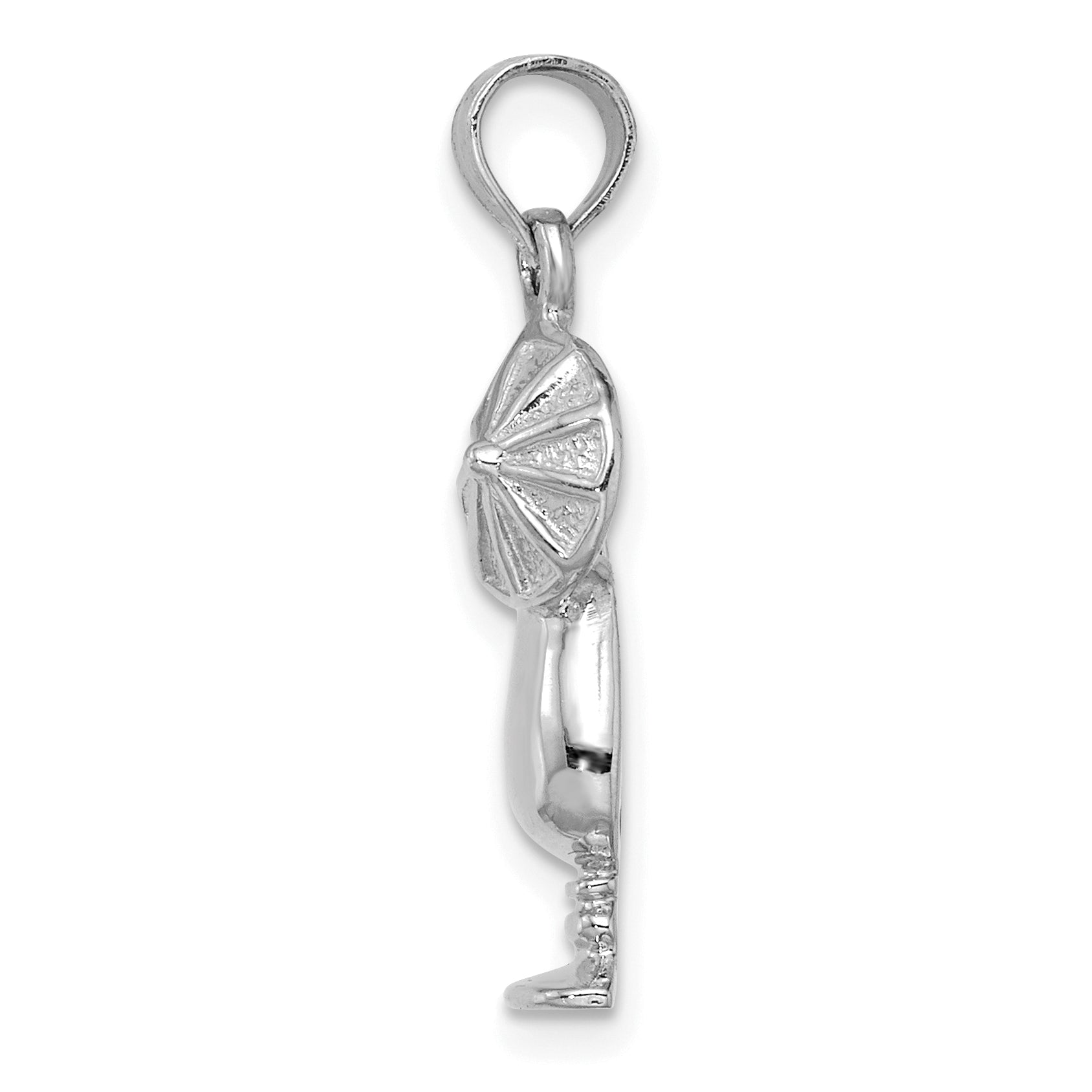 14K White Gold Polished Tropical Drink Charm Secondary image