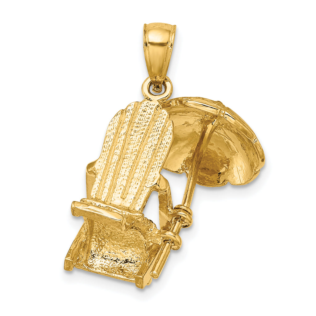 14K 3-D Beach Chair w/ Umbrella Charm