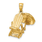 14K 3-D Beach Chair w/ Umbrella Charm