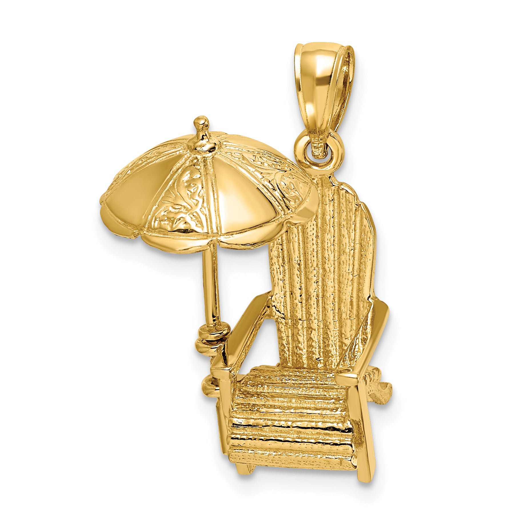 14K 3-D Beach Chair w/ Umbrella Charm