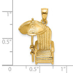 14K 3-D Beach Chair w/ Umbrella Charm