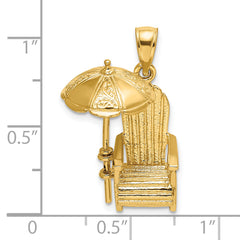 14K 3-D Beach Chair w/ Umbrella Charm
