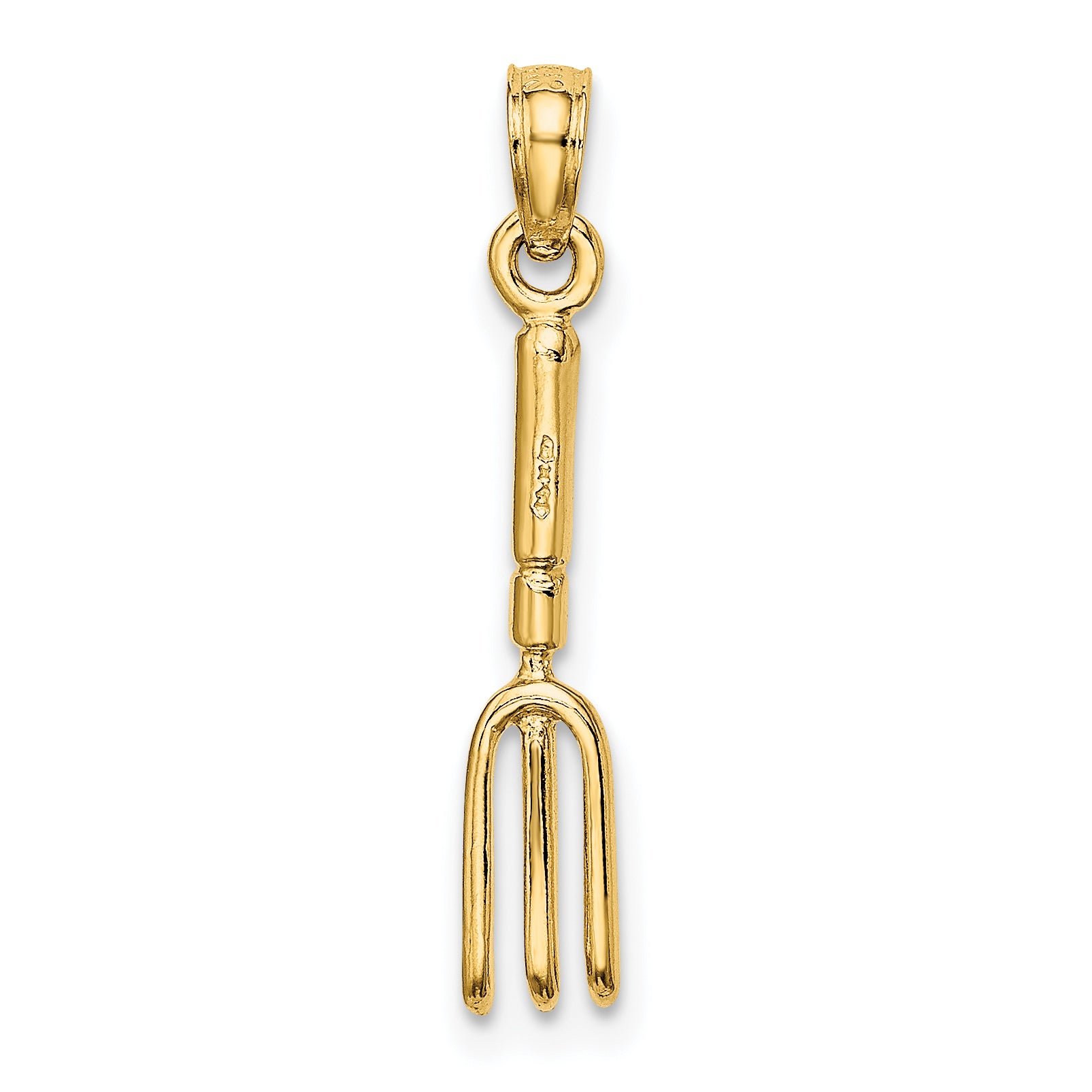 14K 3-D  Fork Garden Tool Charm