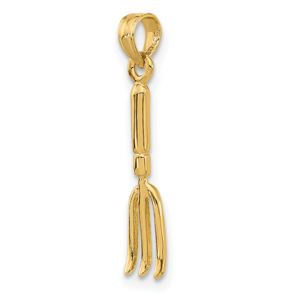14K 3-D  Fork Garden Tool Charm