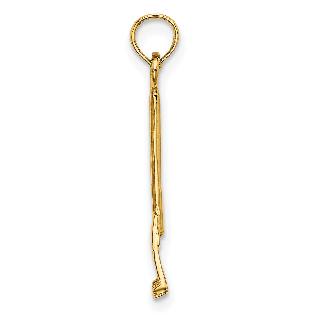 14K 3-D Leaf Rake Garden Tool Charm