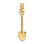 14K 3-D Polished Shovel Garden Tool Charm
