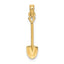 14K 3-D Polished Shovel Garden Tool Charm