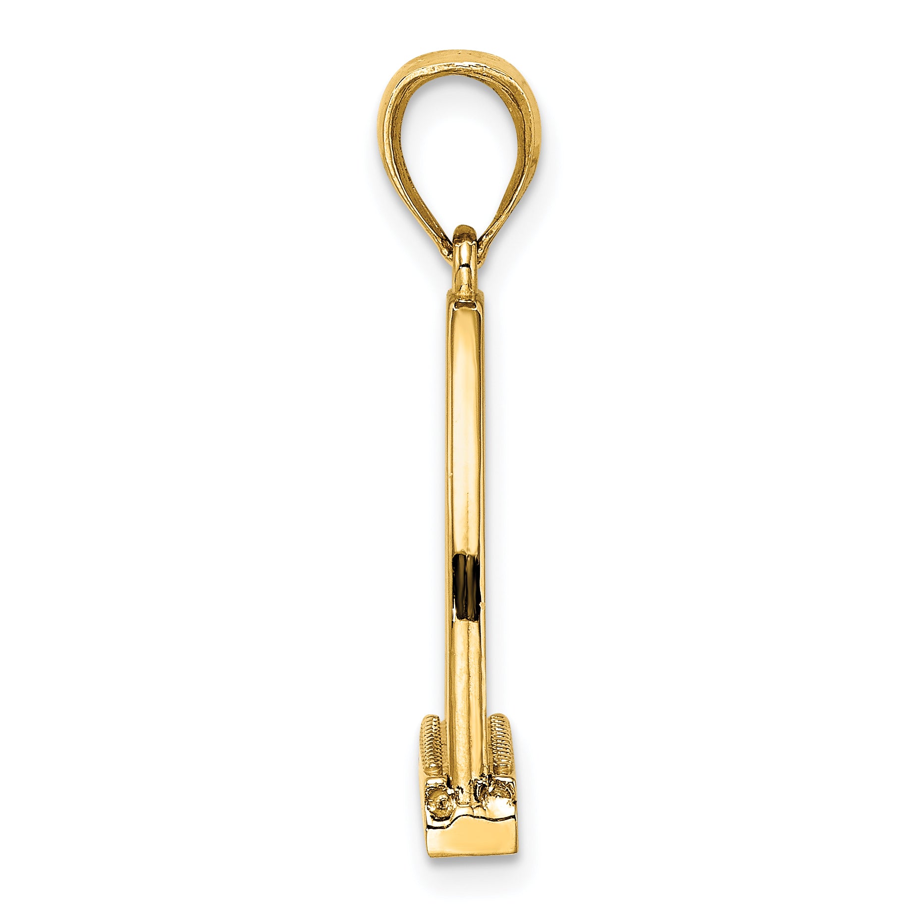 14K 3-D and Polished Large Horse Stirrup Charm Secondary image