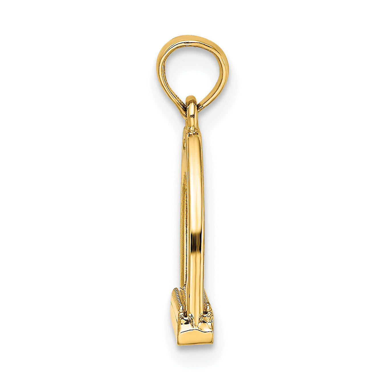 14K 3-D Polish Small Horse Stirrup Charm