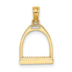 14K 3-D Polish Small Horse Stirrup Charm