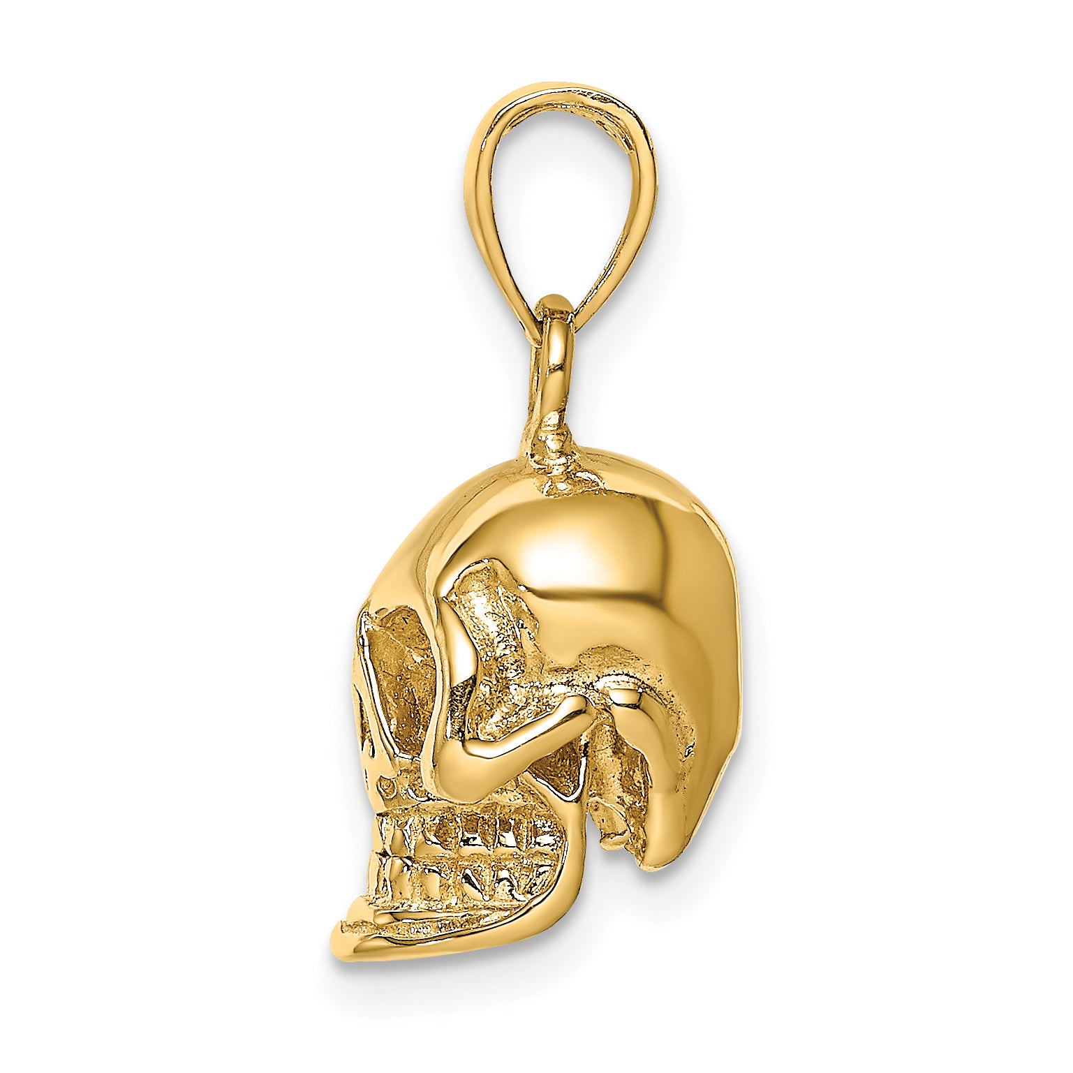 14K 3-D Polished Skull Pendant Secondary image