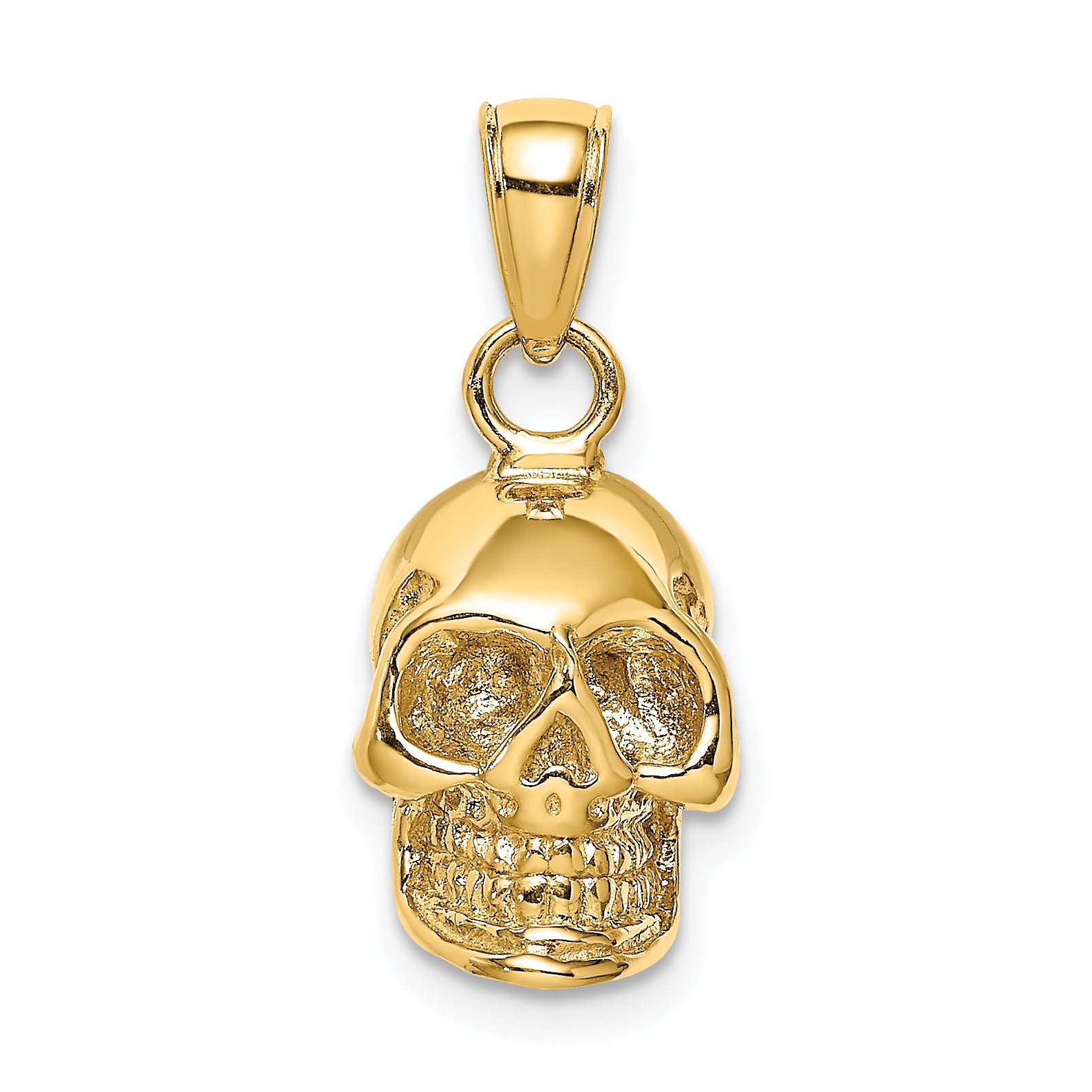 14K 3-D Polished Skull Pendant Main image